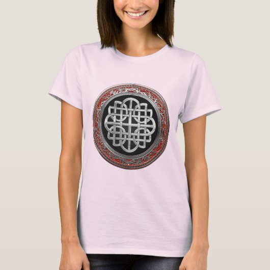 [900] Sacred Celtic Silver Knot Cross T-shirt (Voorkant)