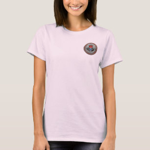 [900] Sacred Silver Egyptian Winged Scarab & Ankh T-shirt