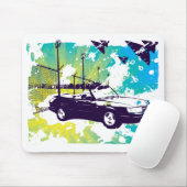 900 turbo converteerbare grunge mousepad in blauw muismat (Met muis)