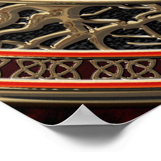 [900] Vegvisir - Viking Gold Magic Runass Poster (Hoek)