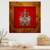 [900] Wapen van Canada [3D] Poster (Keuken)