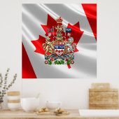 [900] Wapen van Canada [3D] Poster (Keuken)