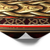 [901] Assyrian Winged Bull: Gold en Black Lamassu Poster (Hoek)