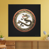 [901] Black and Gold Sacred Eastern Dragon Canvas Afdruk (Insitu (Woonkamer))