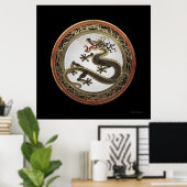 [901] Black and Gold Sacred Eastern Dragon Poster (Thuiskantoor)