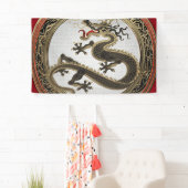 [901] Black and Gold Sacred Eastern Dragon Spandoek (Insitu)
