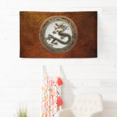 [901] Black and Gold Sacred Eastern Dragon Spandoek (Insitu)