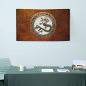 [901] Black and Gold Sacred Eastern Dragon Spandoek (Beurs)