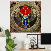 [901] Goud - Egyptisch gekonkel met Ankh Poster (Thuiskantoor)