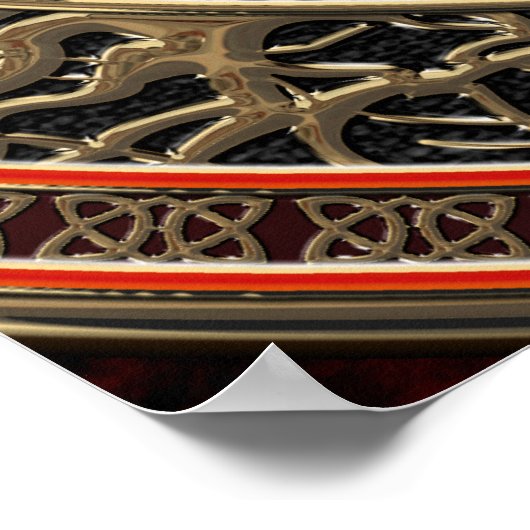 [901] Goud - Egyptisch gekonkel met Ankh Poster (Hoek)