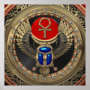 [901] Goud - Egyptisch gekonkel met Ankh Poster