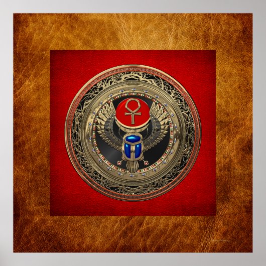 [901] Goud - Egyptisch gekonkel met Ankh Poster (Voorkant)