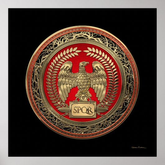 [901] Gouden Romeinse keizerarend Poster (Voorkant)