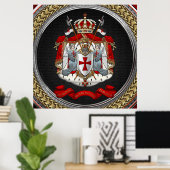 [901] Knachten Templar Coat of Arms Poster (Thuiskantoor)