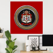 [901] Knachten Templar Coat of Arms Poster (Thuiskantoor)