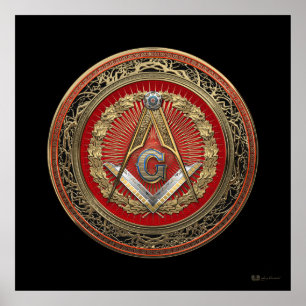 [901] Master Mason - Gold Square & Compass Poster