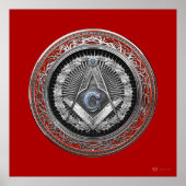[901] Master Mason - Silver Square & Compass Poster (Voorkant)
