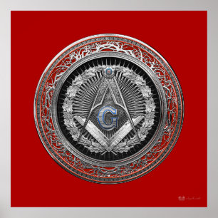 [901] Master Mason - Silver Square & Compass Poster
