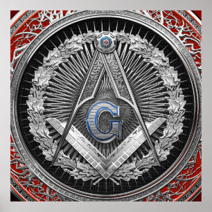 [901] Master Mason - Silver Square & Compass Poster