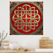 [901] Sacred Celtic Gold Knot Cross Poster (Keuken)