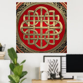 [901] Sacred Celtic Gold Knot Cross Poster (Thuiskantoor)