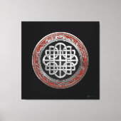 [901] Sacred Celtic Silver Knot Cross Canvas Afdruk (Voorkant)
