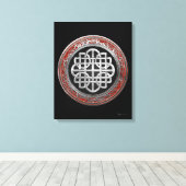 [901] Sacred Celtic Silver Knot Cross Canvas Afdruk (Insitu (Houten vloer))