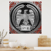 [901] Silver Roman imperial Eagle Poster (Keuken)