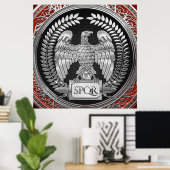 [901] Silver Roman imperial Eagle Poster (Thuiskantoor)