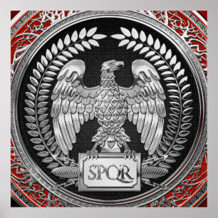 [901] Silver Roman imperial Eagle Poster