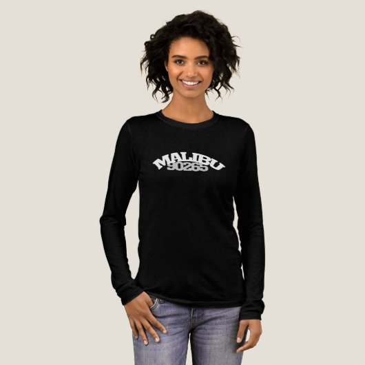 90265 Malibu Californië Postcode Pacific Coast Hwy Tri-Blend Shirt (Voorkant)