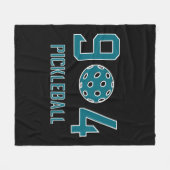 904 Pickleball Blauwgroen Fleece Deken (Voorkant (Horizontaal))