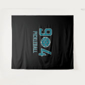 904 Pickleball Blauwgroen Wandkleed (Voorkant (horizontaal))