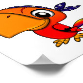 906 CUTE CHEEKY PIRATE PARROT CARTOON POSTER (Hoek)