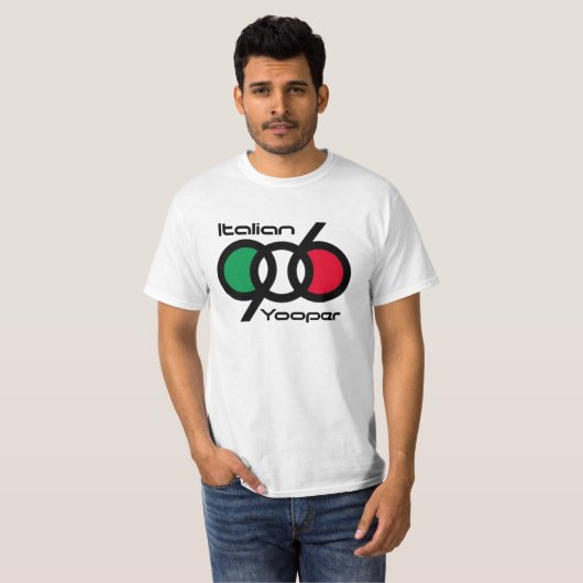 906 Italiaanse jooper-interlocking nummers T-shirt (Voorkant volledig)