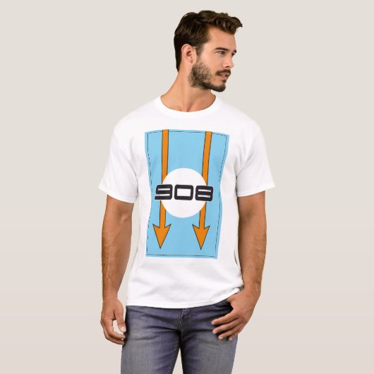 908 Blue - Orange T-shirt (Voorkant volledig)