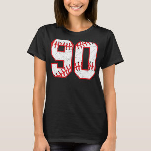 90 Birthday Baseball Thema Bday Party Celebration T-shirt
