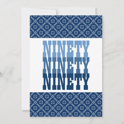 90 Birthday Modern Navy V25 Kaart (Voorkant)