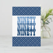 90 Birthday Modern Navy V25 Kaart (Staand voorkant)