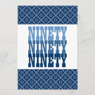 90 Birthday Modern Navy V25 Kaart