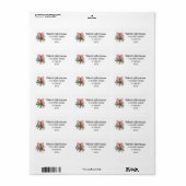 90 Boog Evergroene Bladeren Bessen Retouradres Etiket (Full Sheet)
