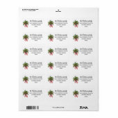 90 Bow, Holly & Red Berries Return Address Label (Full Sheet)