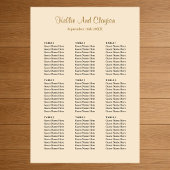 90 Champagne Wedding Seating Chart Poster