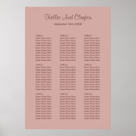 90 Cinnamon Roos Wedding Seating Chart Poster