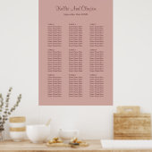 90 Cinnamon Roos Wedding Seating Chart Poster (Keuken)