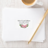90 Cute Pink Poinsettia Swag Return Address Label (Insitu)