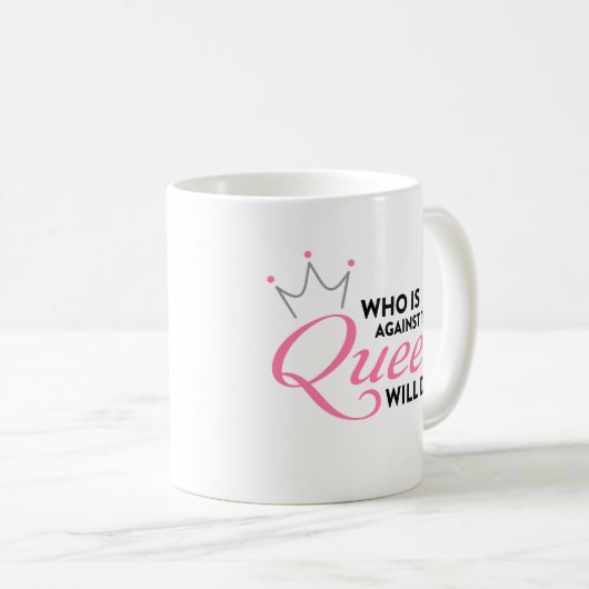 90 dagen durende verloofde "Wie is tegen de koning Koffiemok (Voorkant rechts)