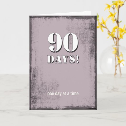 90 dagen Sober Clean Birthday Card Kaart (Gele Bloem)