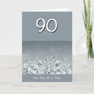 90 dagen 'Sober Clean Flowers Birthday Card' Kaart