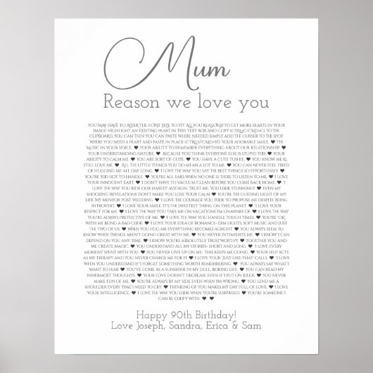 90 dingen waar we van houden over je poster (Voorkant)